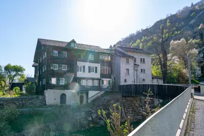 Ein allgemeiner Bergblick oder ein Berglick von der Ferienwohnung aus