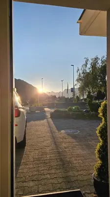 Blick auf den Sonnenuntergang/Sonnenaufgang von der Ferienwohnung aus oder aus der Nähe