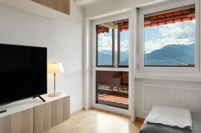 Ein allgemeiner Bergblick oder ein Berglick von der Ferienwohnung aus