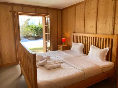 Ein Bett oder Betten in einem Zimmer der Unterkunft Chalet Rosablanche