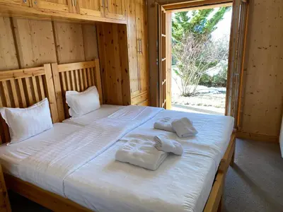 Ein Bett oder Betten in einem Zimmer der Unterkunft Chalet Rosablanche