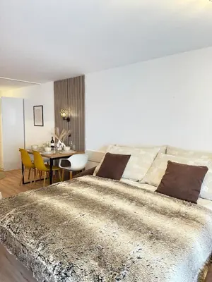 Ein Sitzbereich in der Unterkunft Holiday Leukerbad Mountain Nature Free Parking Free WiFi