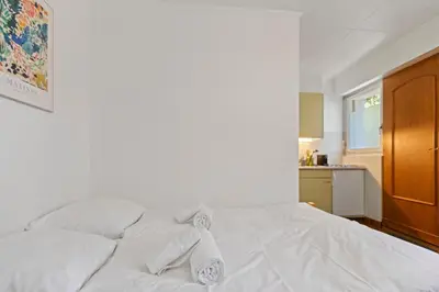 Ein Bett oder Betten in einem Zimmer der Unterkunft Crans-Montana - Studio - 2 pers - 3 min téléski Cry d'Er