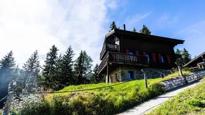 Ein Garten an der Unterkunft Soldanella Chalet, Riederalp Golmenegg