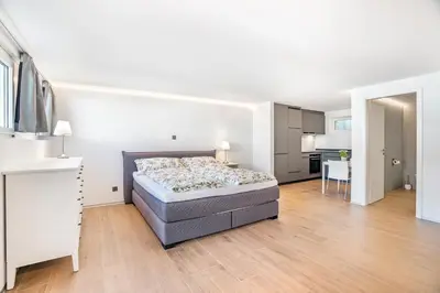 Ein Bett oder Betten in einem Zimmer der Unterkunft Completely renovated, furnished studio with plenty of comfort