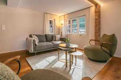 Ein Sitzbereich in der Unterkunft The Maisonette, the luxury edition in the center by Inspiring Places Zermatt