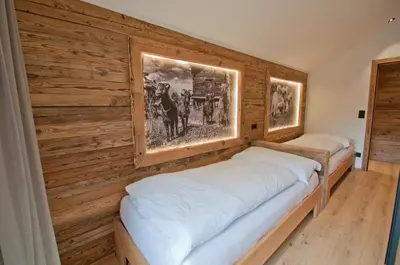 Ein Bett oder Betten in einem Zimmer der Unterkunft Aletschhorn, Chalet Wiedersehen