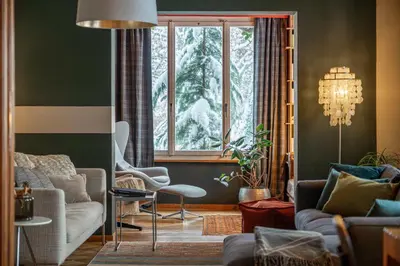Ein Sitzbereich in der Unterkunft Chalet Verve