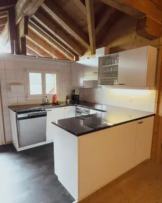 Küche/Küchenzeile in der Unterkunft Grosszügige Wohnung Leiterli