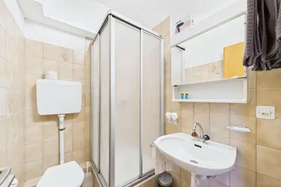 Ein Badezimmer in der Unterkunft Comfortable studio with balcony and panoramic view
