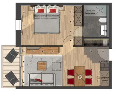 Grundriss der Unterkunft Apartment Crown Andermatt-16