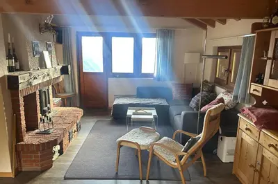 Küche/Küchenzeile in der Unterkunft Dachferienwohnung Vieux Valais A, Ost-Mitte
