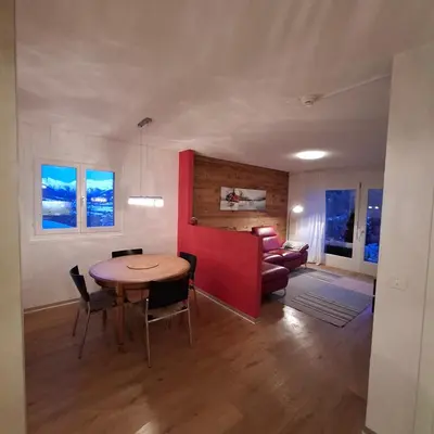 Ein Sitzbereich in der Unterkunft Ferienapartment Weitsicht mit Wellness