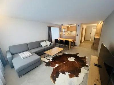 Ein Sitzbereich in der Unterkunft Cosy Modern Alpine Residence