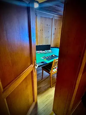 Ein Billardtisch in der Unterkunft Ida`s Hüs