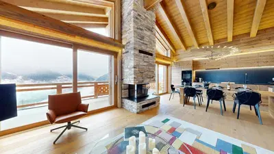 Ein Sitzbereich in der Unterkunft Tête Blanche 12 - LUXE & VIEW apartment 8 pers