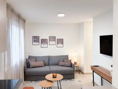 Ein Sitzbereich in der Unterkunft Studio in central Crans-Montana