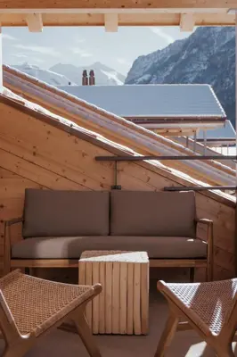 Ein allgemeiner Bergblick oder ein Berglick von der Ferienwohnung aus