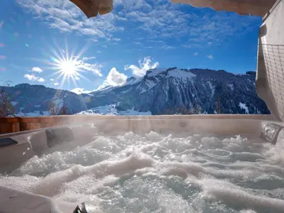 Ein allgemeiner Bergblick oder ein Berglick von der Ferienwohnung aus
