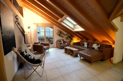 Ein Sitzbereich in der Unterkunft Luxury Penthouse Apartment