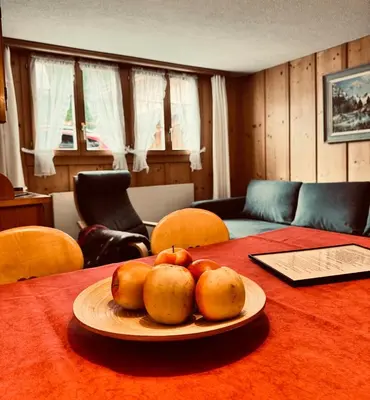 Ein Sitzbereich in der Unterkunft Gemütliches Apartment Rosa an der Langlaufloipe