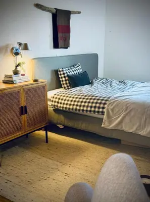 Ein Bett oder Betten in einem Zimmer der Unterkunft Chalet Bodeli with sauna and panoramic view glacier area