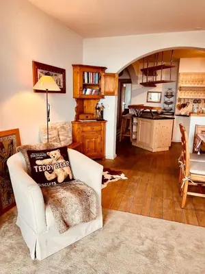 Küche/Küchenzeile in der Unterkunft Appartement complet dans le centre de Crans-Montana