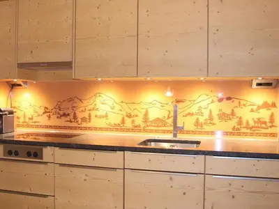 Küche/Küchenzeile in der Unterkunft Apartment Chalet Silberdistel B11 by Interhome