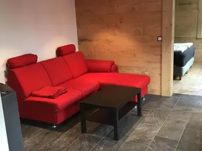 Ein Sitzbereich in der Unterkunft Holiday Home Willenschwand Adelboden by Interhome