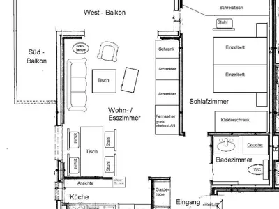 Grundriss der Unterkunft Apartment Ferienwohnung mit Bergblick by Interhome