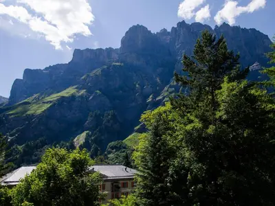 Ein allgemeiner Bergblick oder ein Berglick von der Ferienwohnung aus