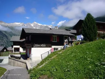 Ein allgemeiner Bergblick oder ein Berglick von der Ferienwohnung aus