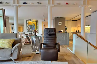 Ein Sitzbereich in der Unterkunft Eiger Residence 2
