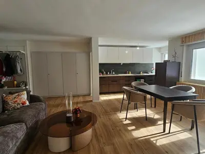 Ein Sitzbereich in der Unterkunft Appartement La Petite Ourse