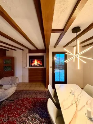Ein Bett oder Betten in einem Zimmer der Unterkunft Studio Lake View Faulensee