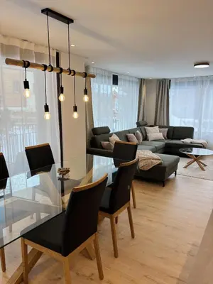 Ein Sitzbereich in der Unterkunft Apartment Bergzauber Zermatt