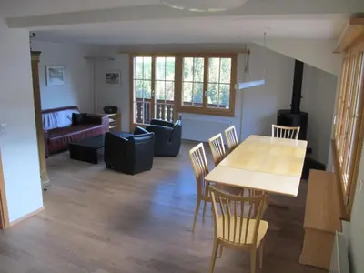 Ein Sitzbereich in der Unterkunft Apartment Gilbachhöckli 2 by Interhome