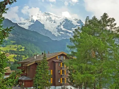 Ein allgemeiner Bergblick oder ein Berglick von der Ferienwohnung aus
