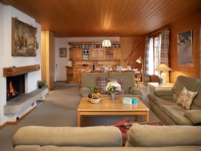 Ein Sitzbereich in der Unterkunft Apartment Chäs Gruebi Apt-S by Interhome
