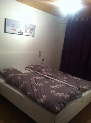 Ein Bett oder Betten in einem Zimmer der Unterkunft Ferienwohnung Sonnmatt