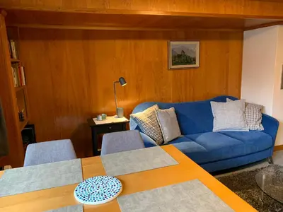 Ein Sitzbereich in der Unterkunft Chalet Rosemarie