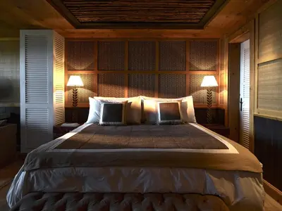 Ein Bett oder Betten in einem Zimmer der Unterkunft LeCrans