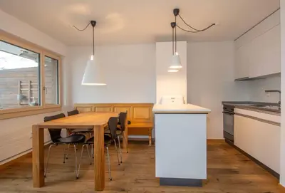 Küche/Küchenzeile in der Unterkunft Ferienwohnung Titschermatte