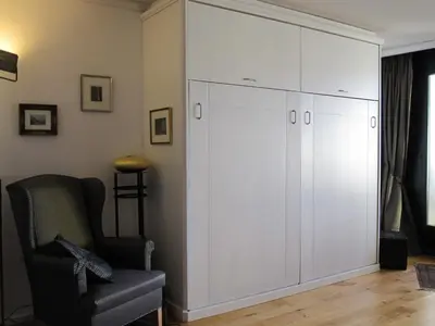 Ein Sitzbereich in der Unterkunft Blüemlisalp 712 Studio