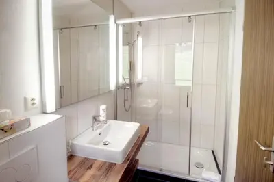 Ein Badezimmer in der Unterkunft Hotel Restaurant Alpina