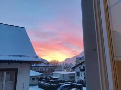 Blick auf den Sonnenuntergang/Sonnenaufgang von des Gasthauses aus oder aus der Nähe