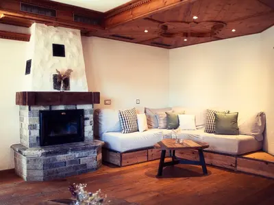 Ein Sitzbereich in der Unterkunft Boutique Hotel La Cabane