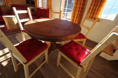Ein Sitzbereich in der Unterkunft Chalet Daheim
