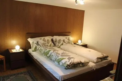 Ein Bett oder Betten in einem Zimmer der Unterkunft Chalet Alpentraum, alte Gasse 20