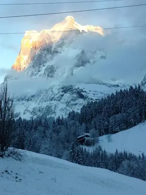 Ein allgemeiner Bergblick oder ein Berglick von der Ferienwohnung aus